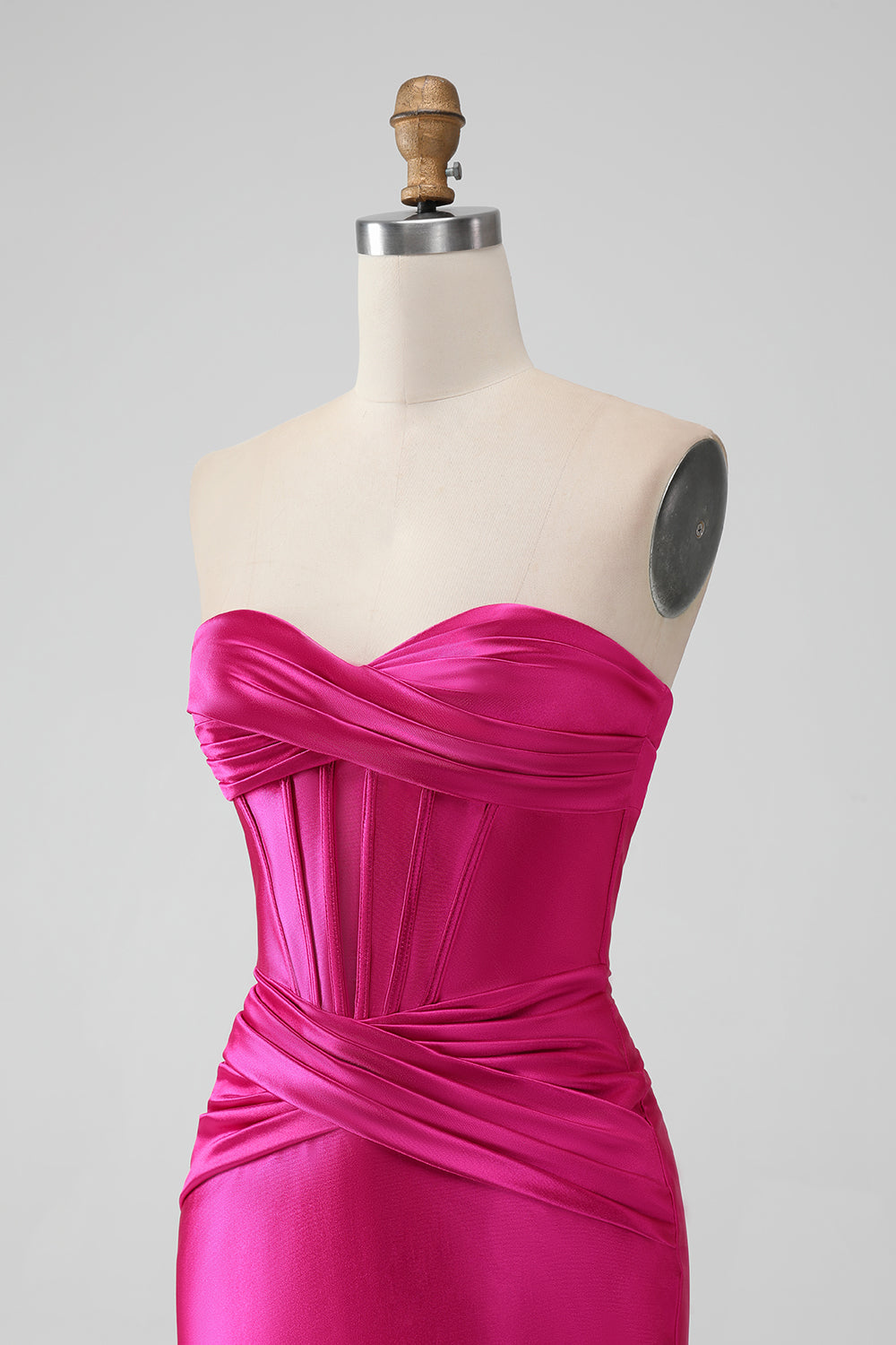 Charming Strapless Pleated Short Prom Dress Bodycon Homecoming Dress Simple Party Dress