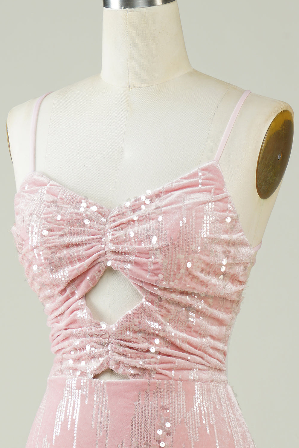 Pink Velvet Tight Glitter Short Homecoming Dress With Sequins Sparkly