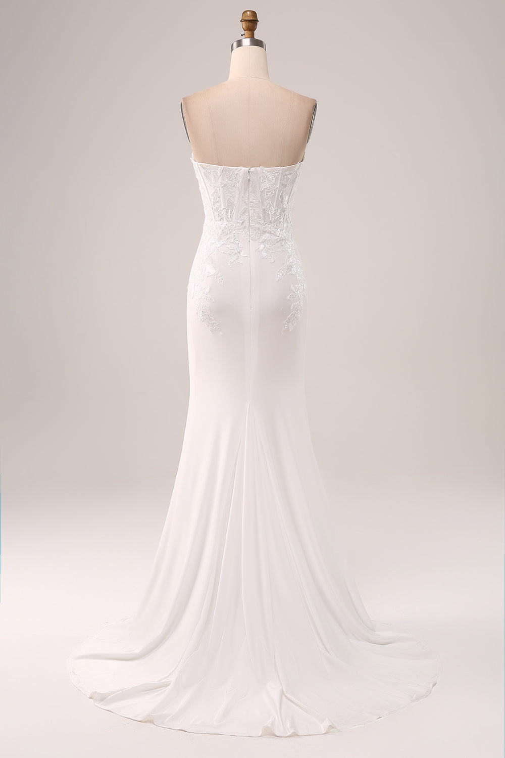 Stylish Ivory Mermaid Sweetheart Corset Wedding Dress with Lace Appliques Off Shoulder