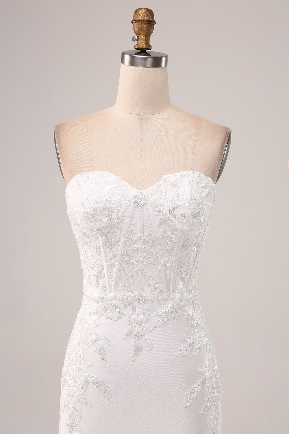 Stylish Ivory Mermaid Sweetheart Corset Wedding Dress with Lace Appliques Off Shoulder