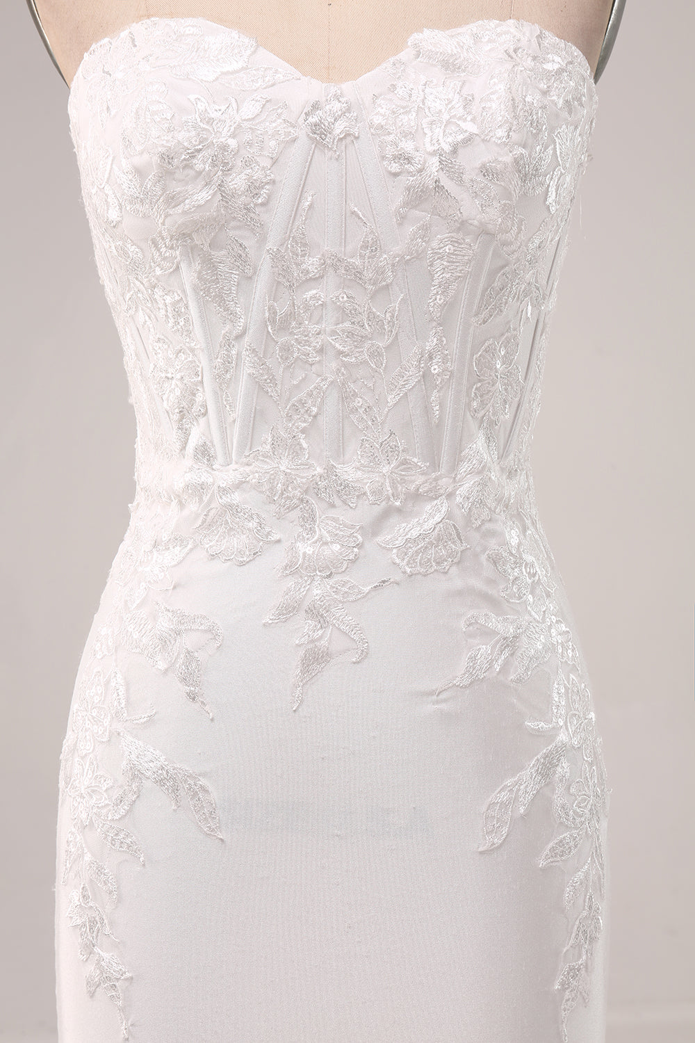 Stylish Ivory Mermaid Sweetheart Corset Wedding Dress with Lace Appliques Off Shoulder
