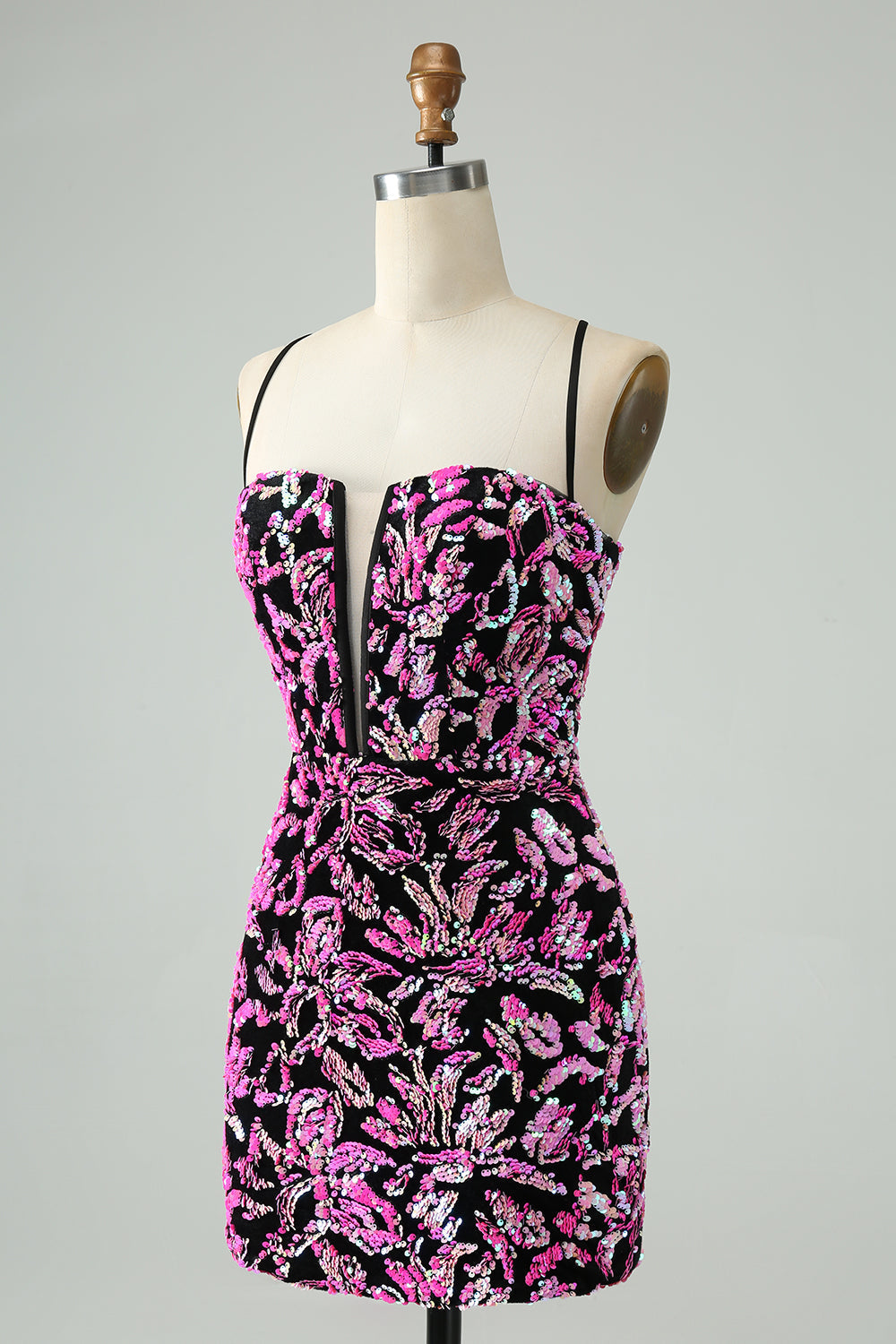 Pretty Green Black Bodycon Sparkly Sequin Short Homecoming Dress Sexy