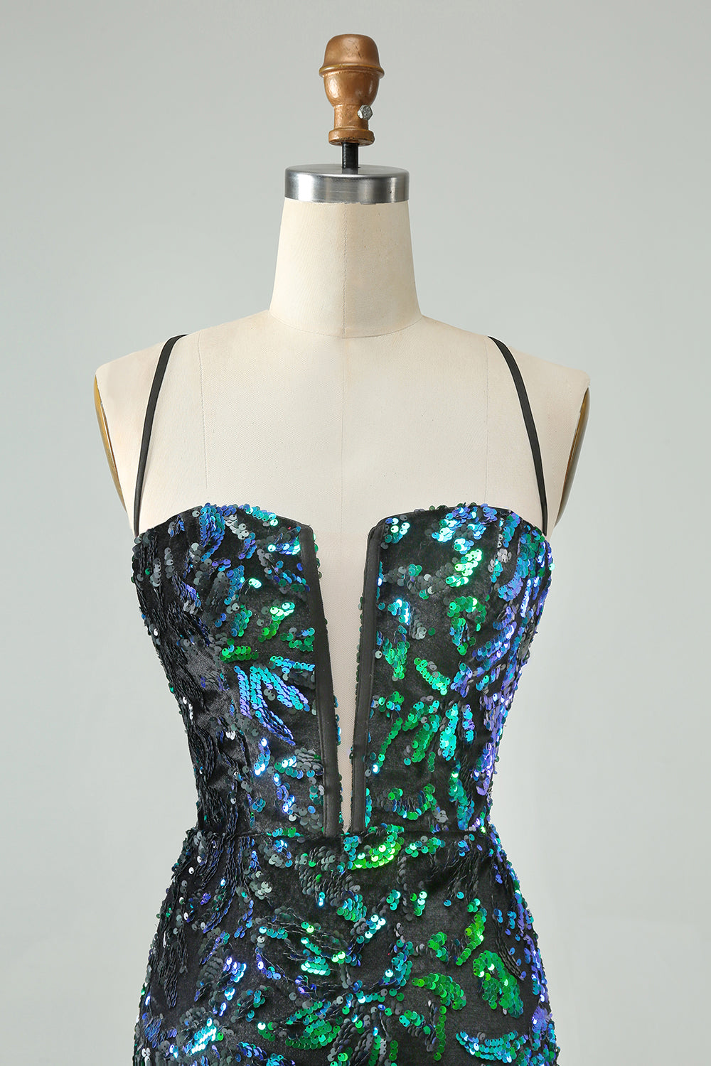 Pretty Green Black Bodycon Sparkly Sequin Short Homecoming Dress Sexy