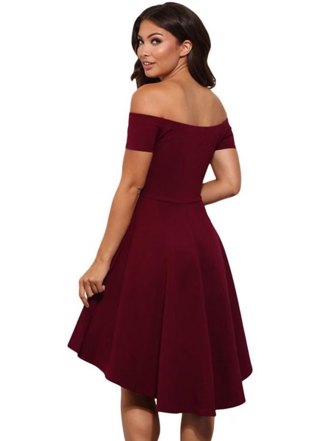 A-Line Fairy Cute Homecoming Party Wear Dress Off Shoulder Short Sleeve Short / Mini Stretch Satin
