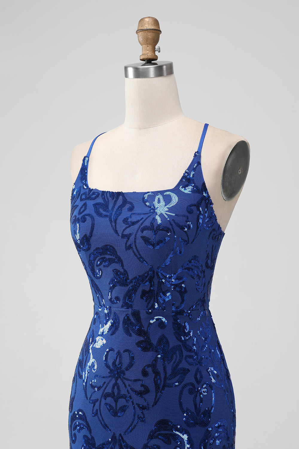 Royal Blue Bodycon Sequins Short Homecoming Dress with Lace-up Back Sparkly