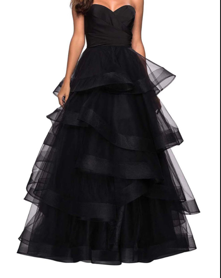 A-Line Sweetheart Ruffles Off Shoulder Ball Gown Prom Dresses For Evening Party No With Gloves