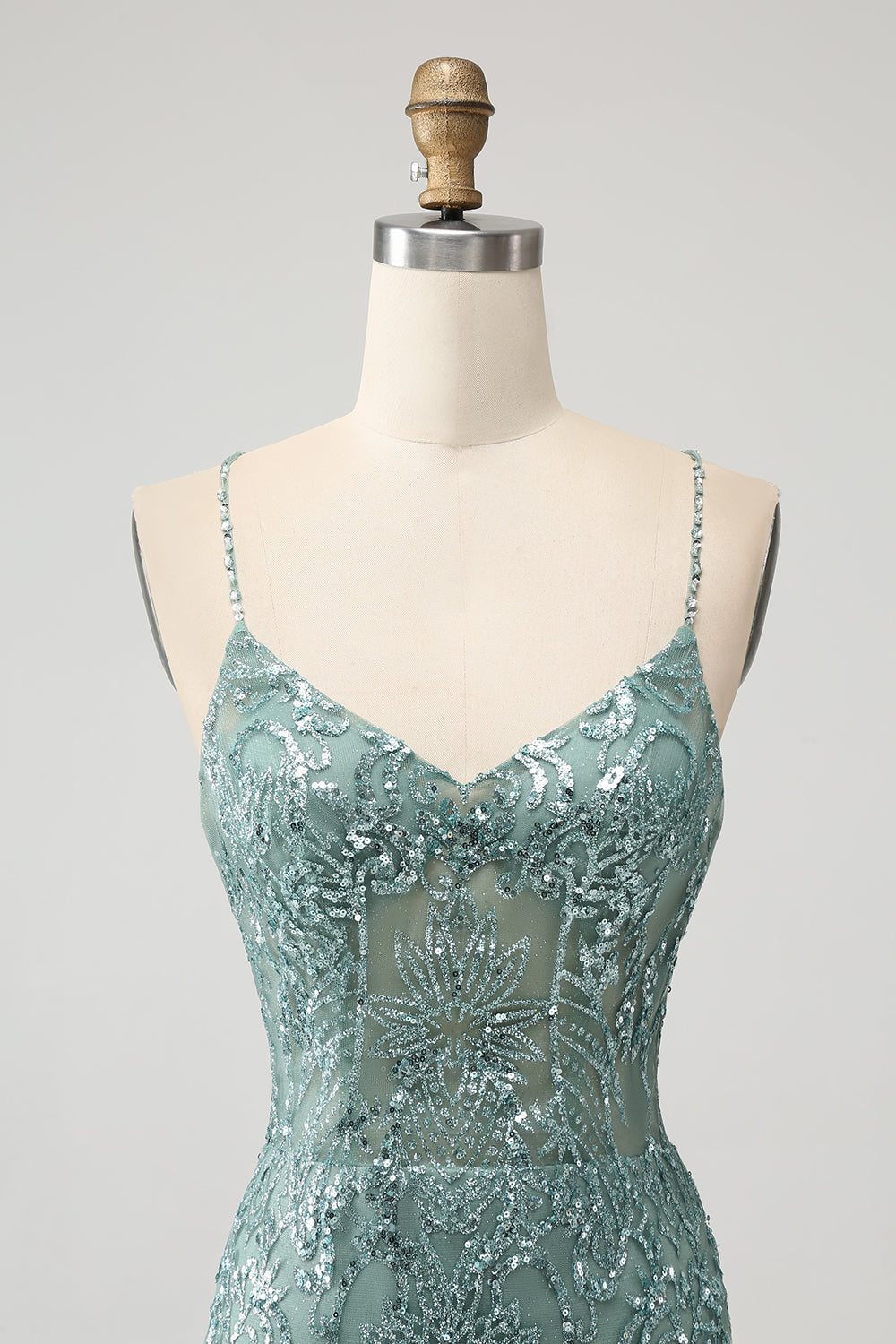 Green Bodycon Beaded Backless Short Homecoming Dress with Criss Cross Back Sexy