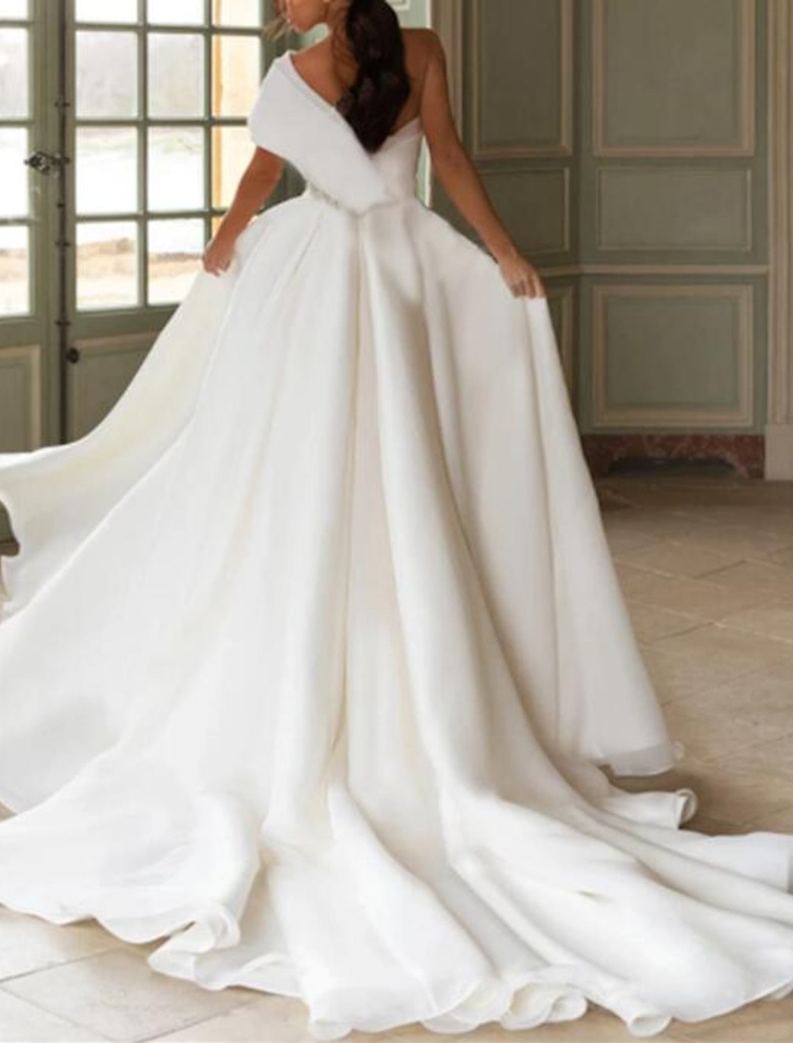 A-Line/Princess One-Shoulder Floor-Length Wedding Dress Sexy