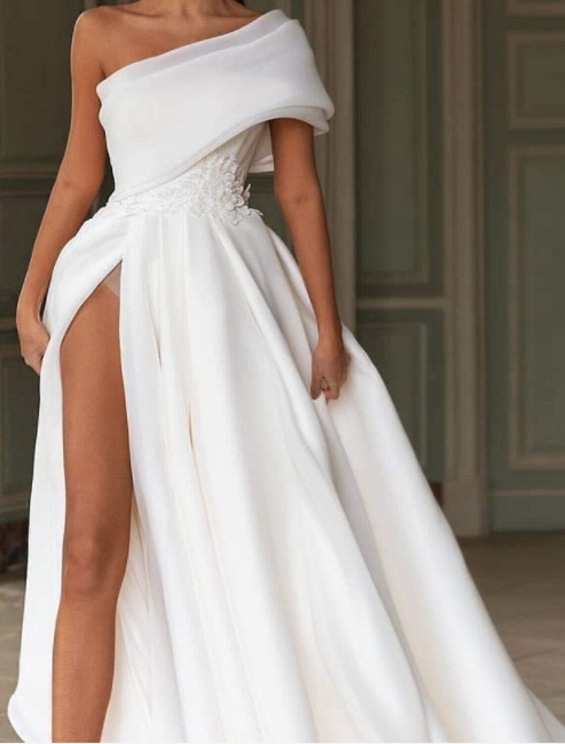 A-Line/Princess One-Shoulder Floor-Length Wedding Dress Sexy