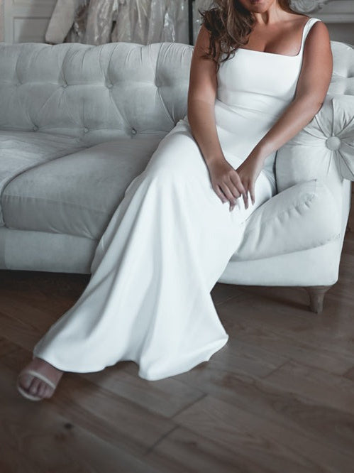 Trumpet/Mermaid Square Neck Floor-Length Wedding Dress Sexy