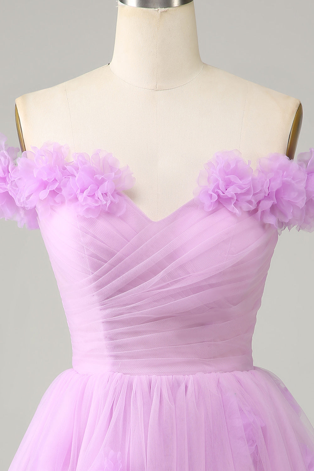 Cute A Line Off The Shoulder Pink Short Homecoming Dress With Flowers Pure Color