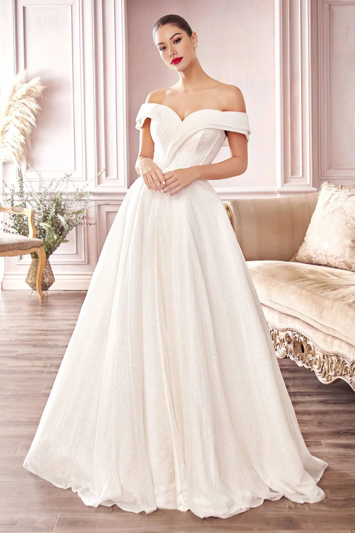 Glittering Off Shoulder Ball Gown Wedding Dresses Sexy
