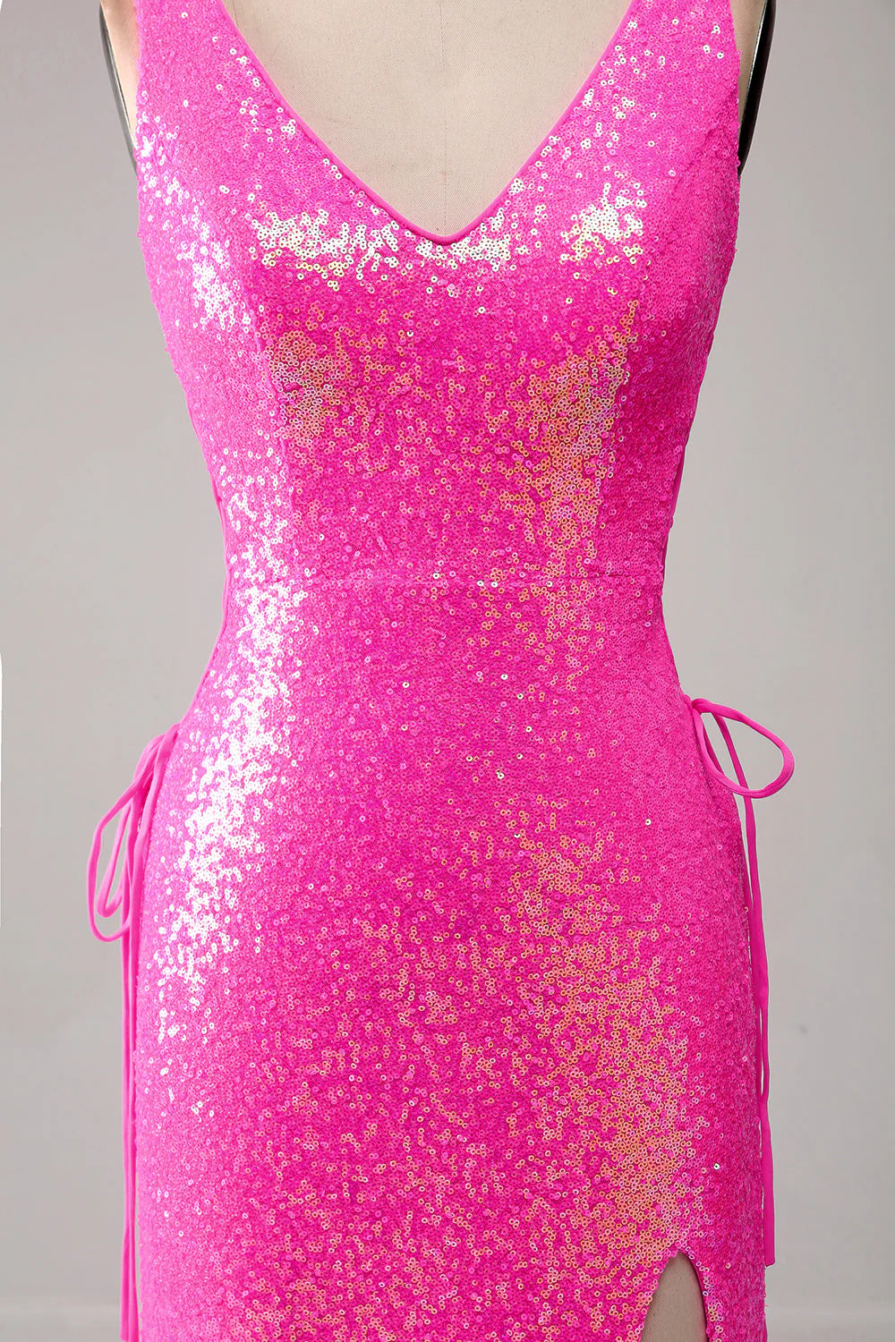 Mermaid Prom Dress with Slit V-neck Sparkly Long Sexy