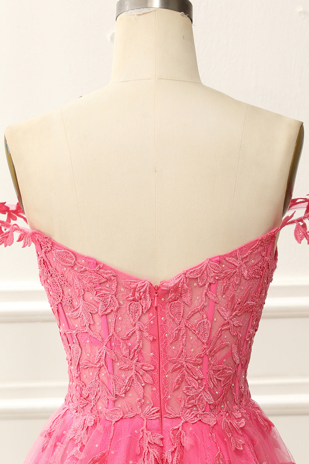 Off The Shoulder Corset Cute Homecoming Dress With Appliques Short