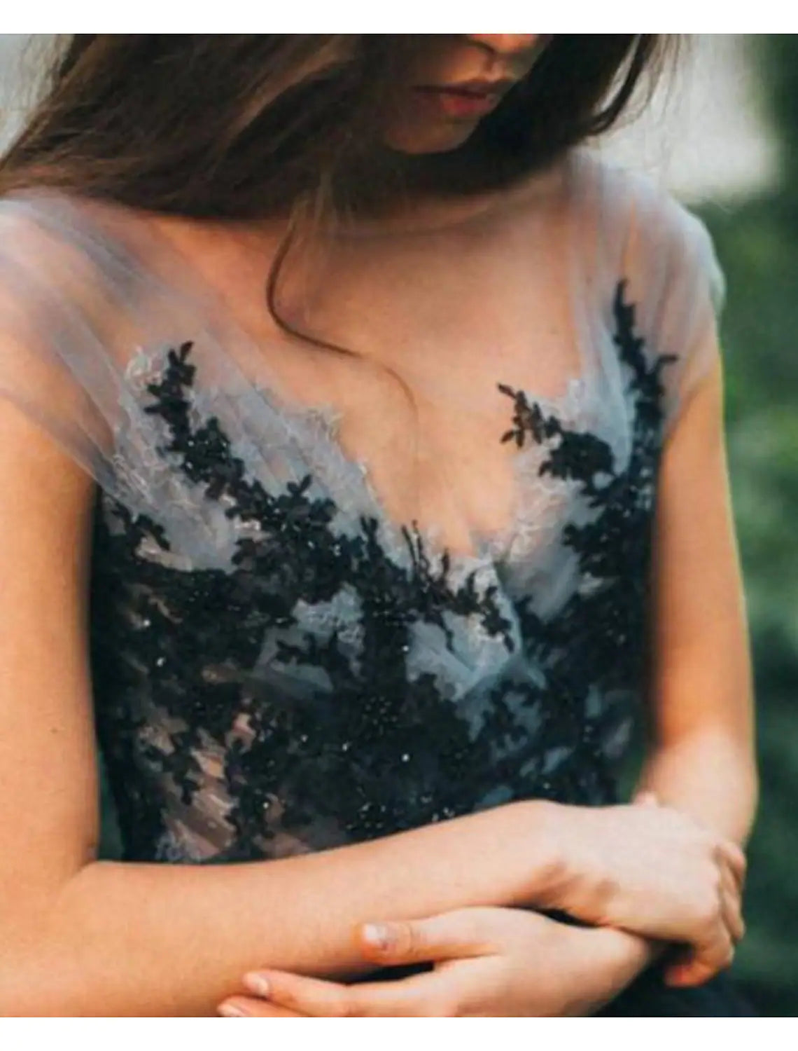 Ball Gown Evening Gown Color Block Dress Engagement Sweep / Brush Train Sleeveless V Neck Tulle V Back