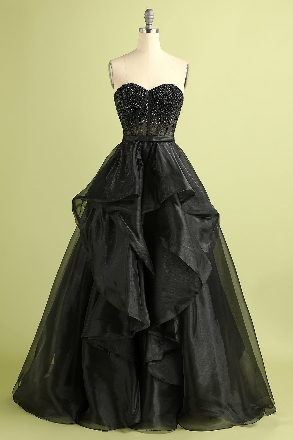 Black Strapless Ball Gown Formal Evening Dress Long Sexy