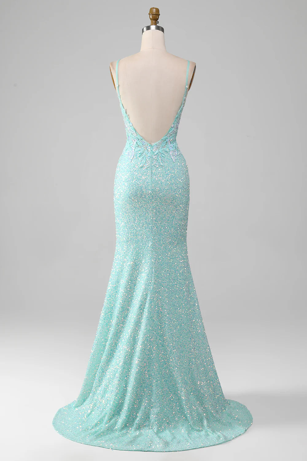 Mermaid Sequins Sparkly Prom Dress with Slit Long