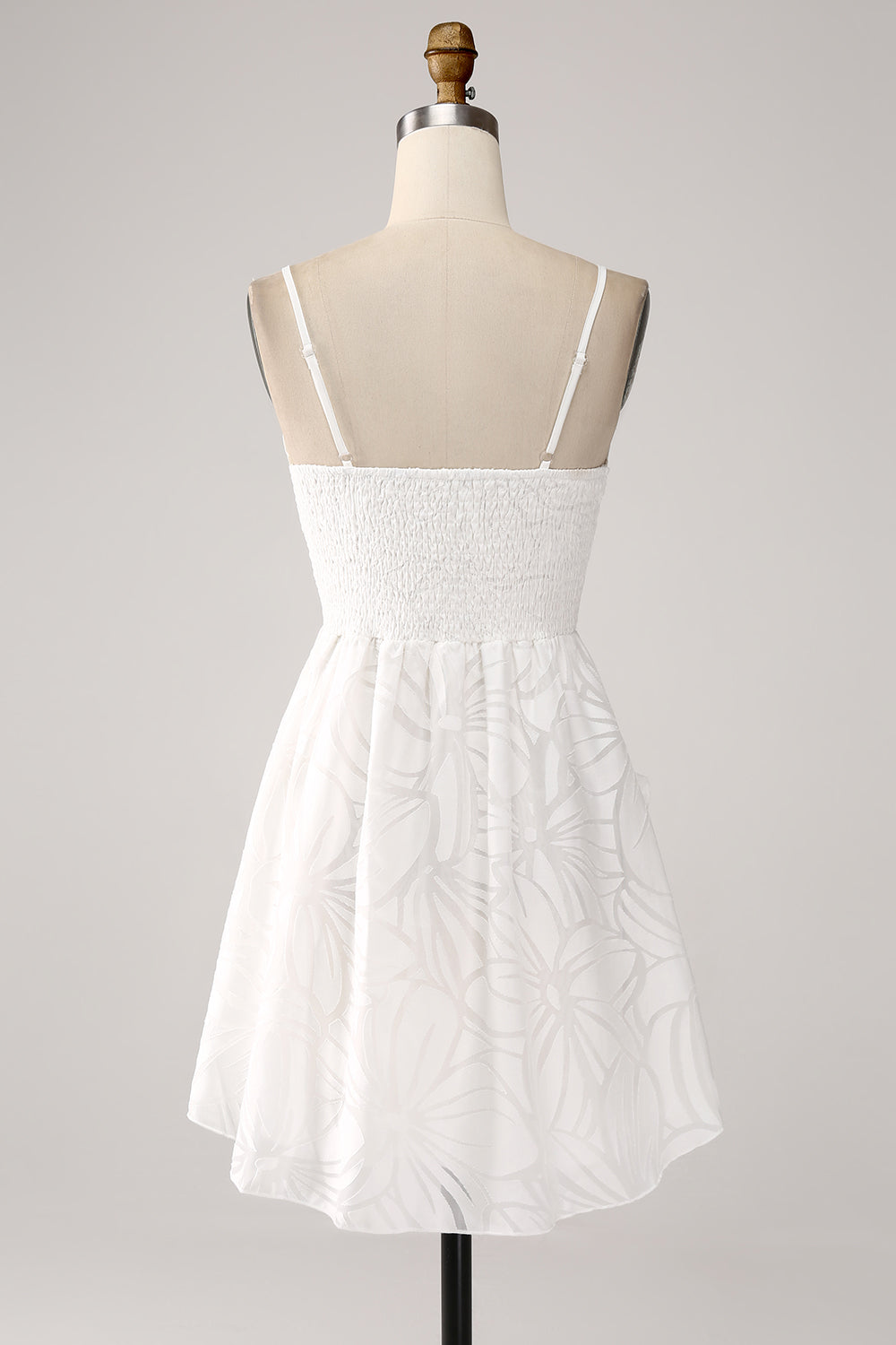 Cute A-Line Spaghetti Straps Short White Graduation Dress Sexy