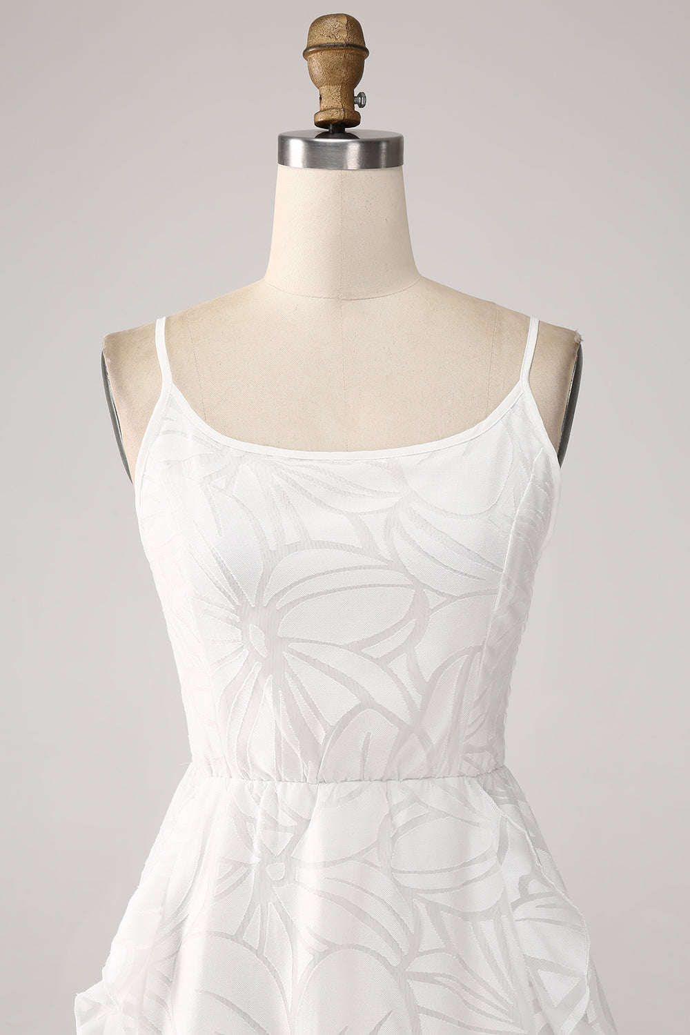 Cute A-Line Spaghetti Straps Short White Graduation Dress Sexy