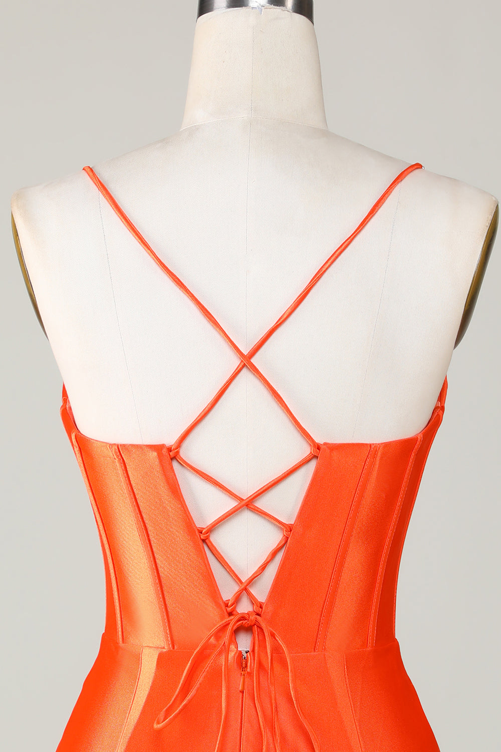 Sparkly Orange Beaded Corset Tight Short Homecoming Dress Sexy