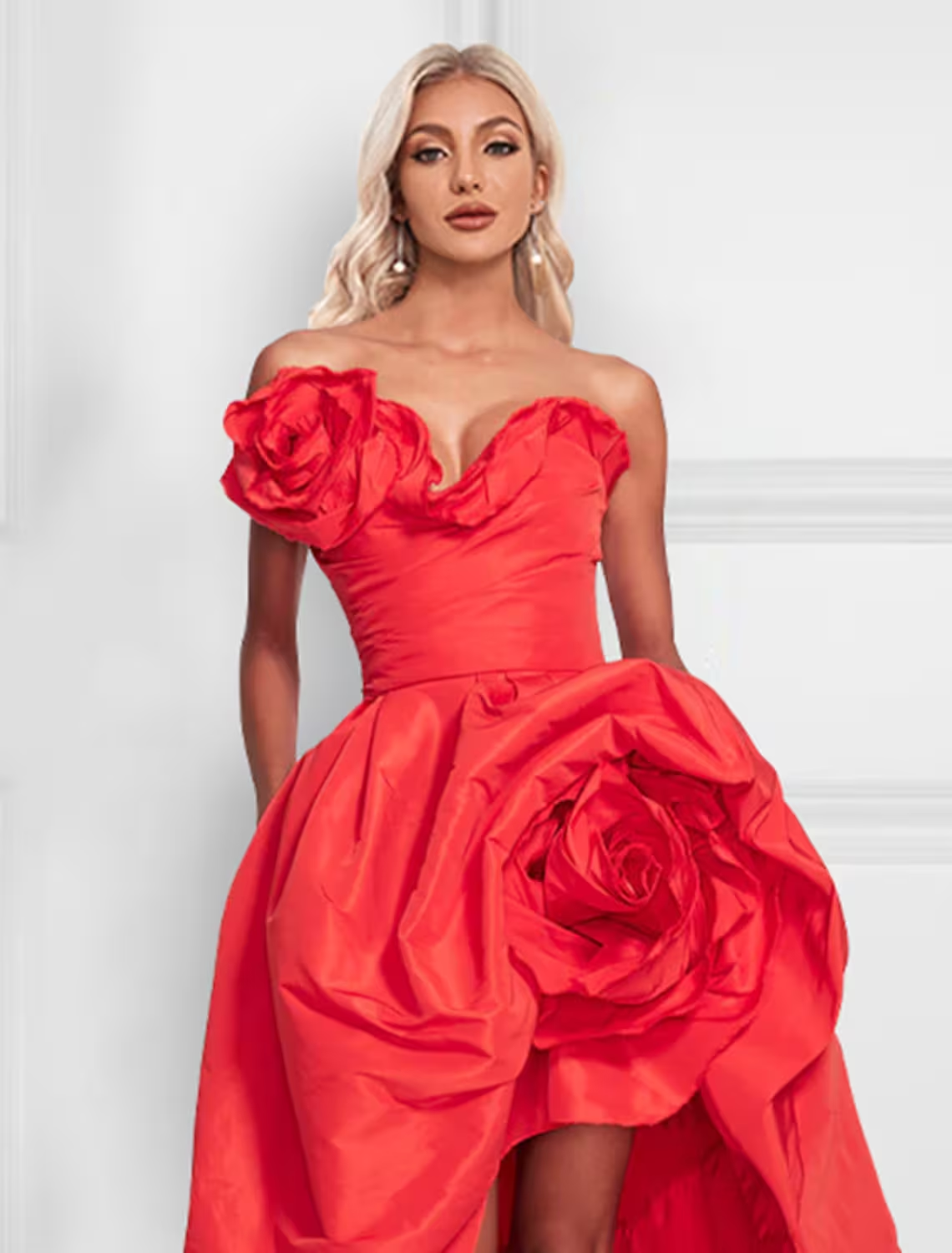 A-Line Cocktail Dresses Celebrity Style Dress Party Wear Asymmetrical Sleeveless Strapless Satin with Flower