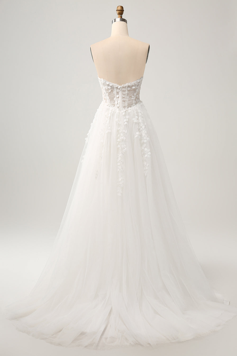 Princess White A-Line Off The Shoulder Corset Wedding Dress with Appliques Lace Sexy