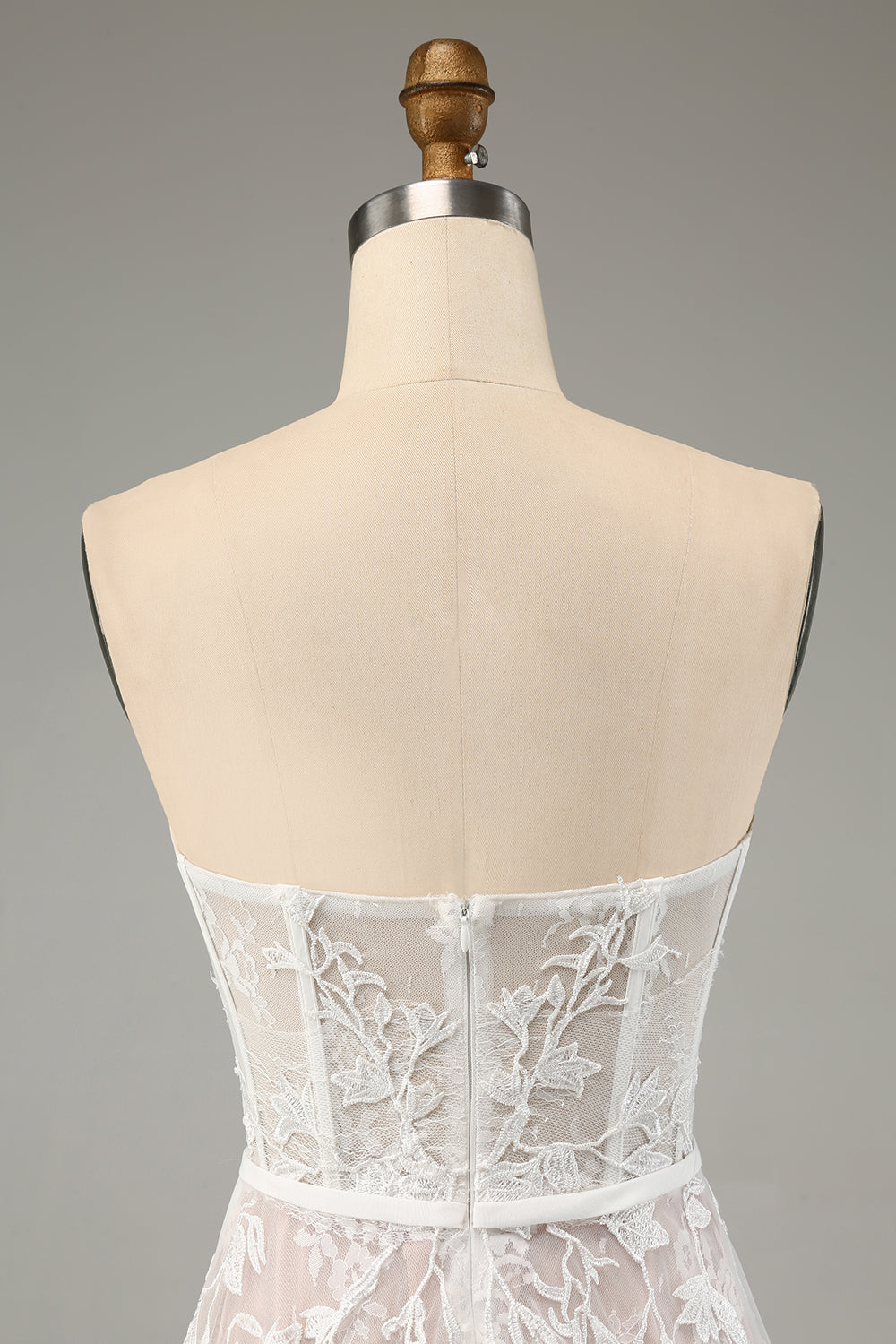 A-Line Sweetheart Corset Long White Wedding Dress with Appliques Lace Off Shoulder