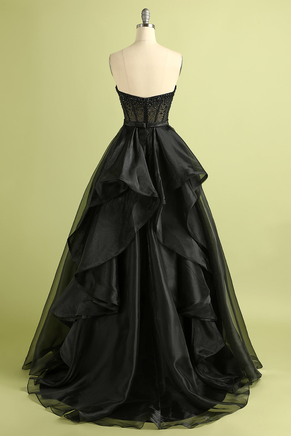 Black Strapless Ball Gown Formal Evening Dress Long Sexy