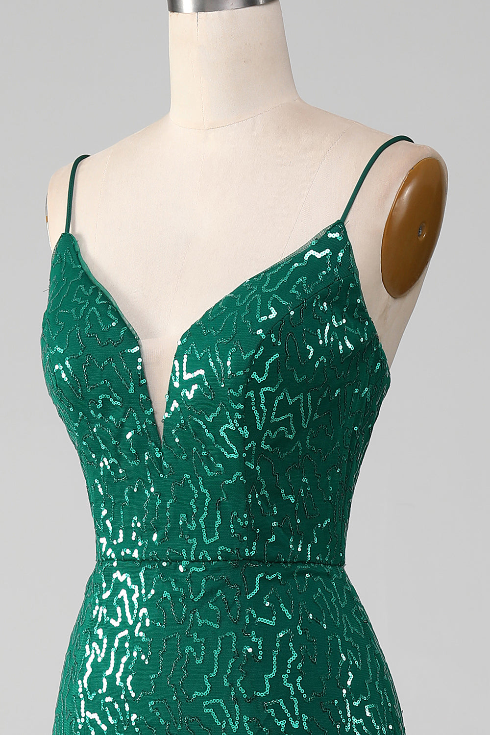 Dark Green Mermaid Sparkly Beaded Sequins Long Prom Dress with Slit Sexy Evening Dresses