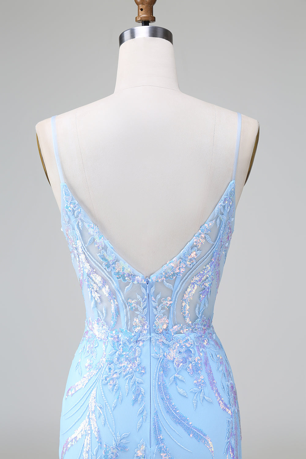 Sparkly Bodycon Spaghetti Straps Corset Short Homecoming Dress with Sequins Beautiful