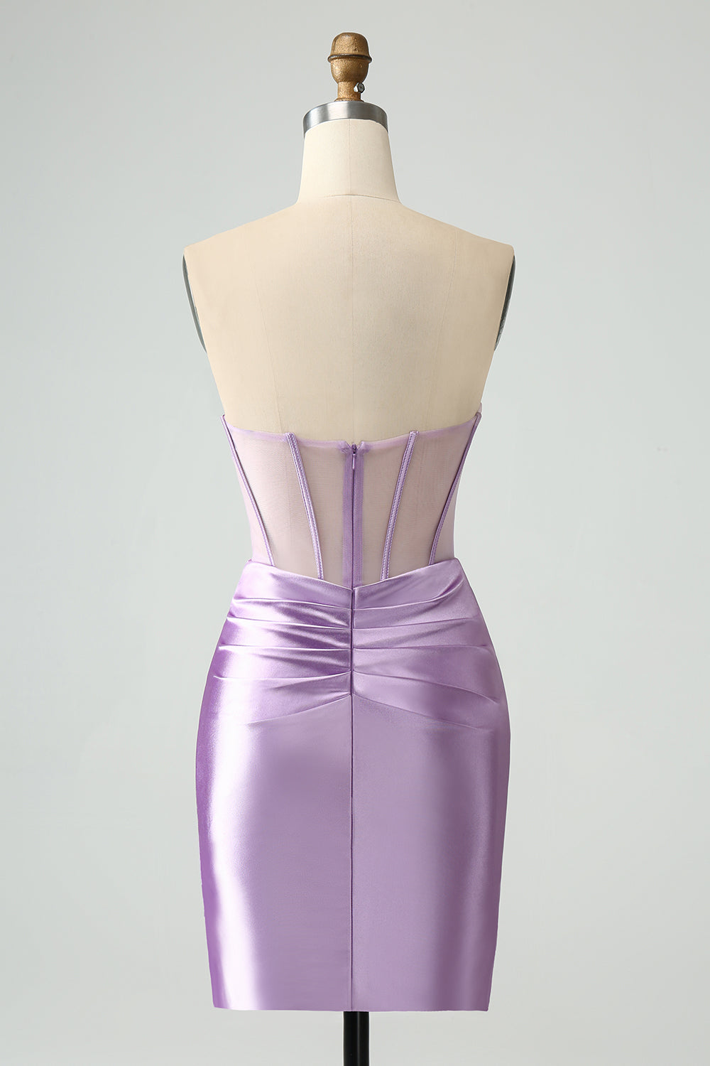 Dark Green Bodycon Strapless Corset Short Homecoming Dress Pure Color