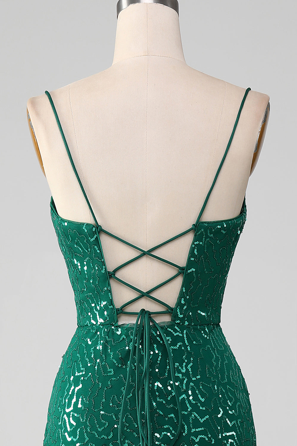 Dark Green Mermaid Sparkly Beaded Sequins Long Prom Dress with Slit Sexy Evening Dresses