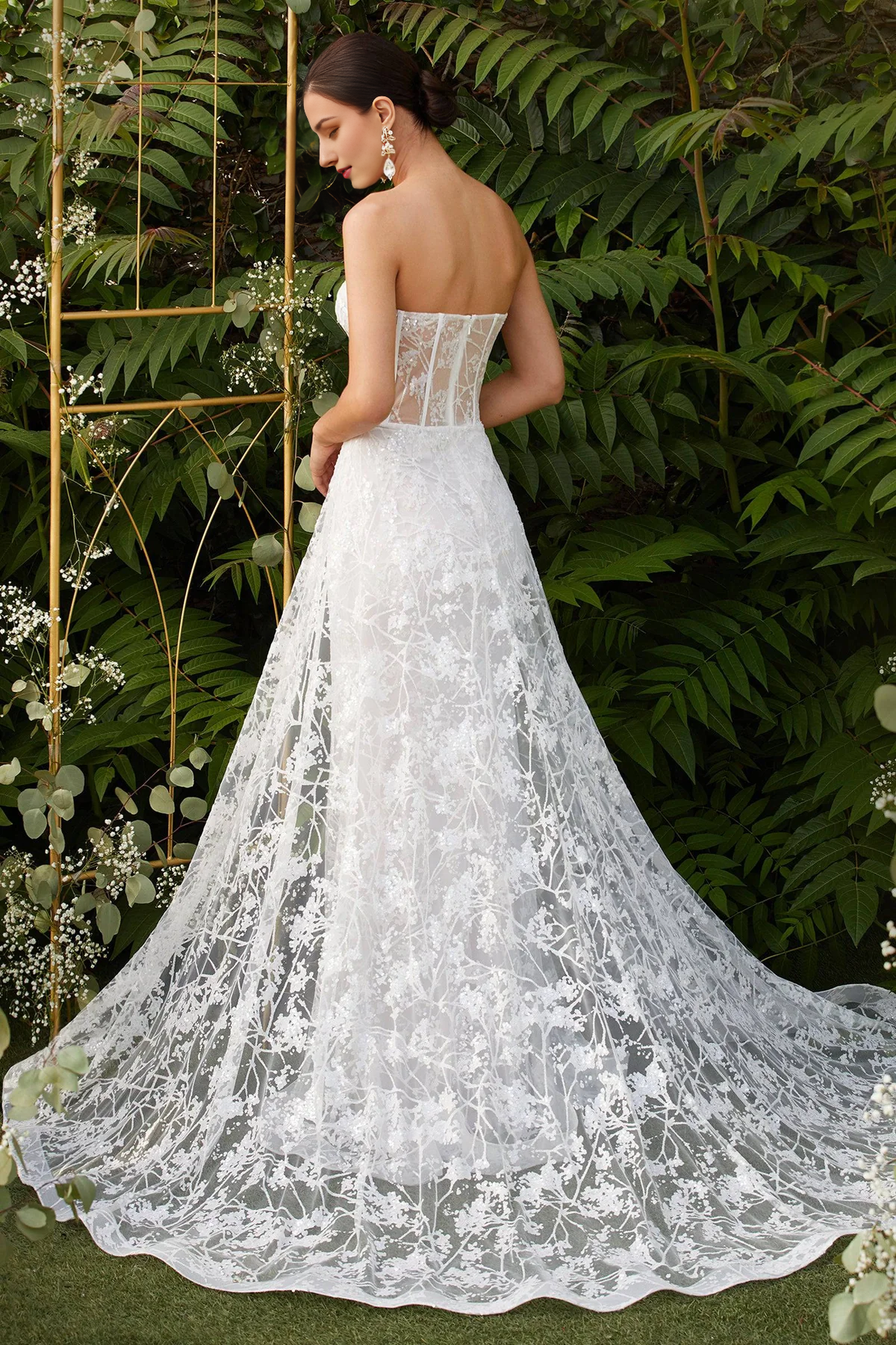 Stunning Corset-Wired Mermaid Wedding Gown w Lace Train Off Shoulder
