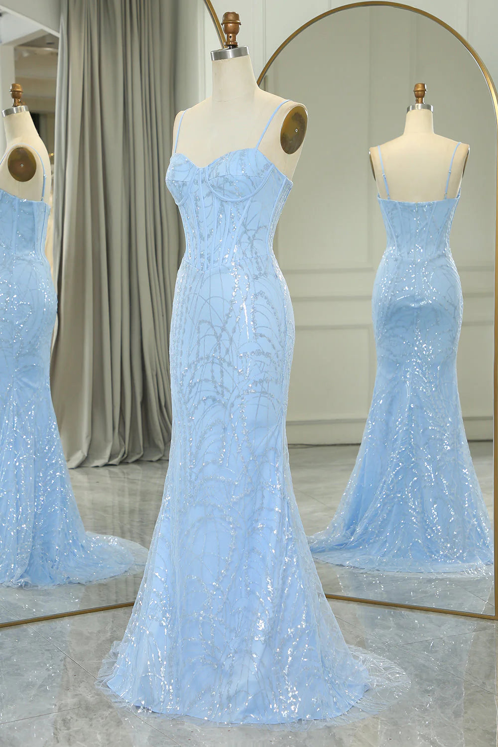 Mermaid Long Prom Dress With Sequined Appliques Off Shoulder Sparkly