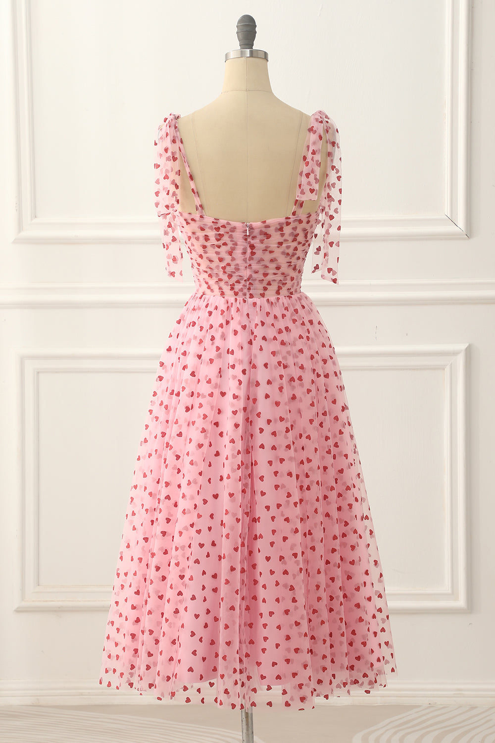 Pink Tulle Spaghetti Straps Prom Dress Short Beautiful