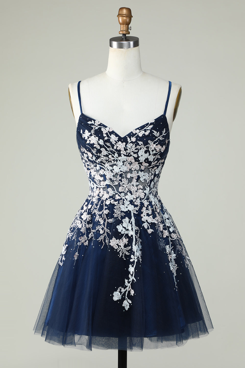 A Line Green Cute Corset Homecoming Dress With Appliques Short Party Dress