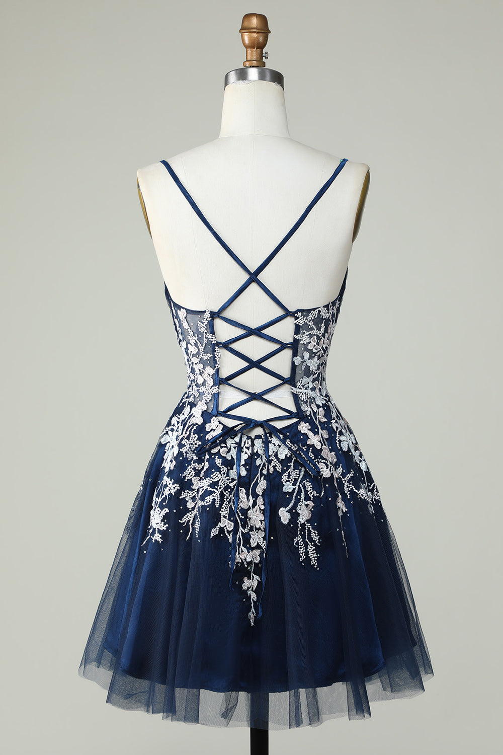 A Line Green Cute Corset Homecoming Dress With Appliques Short Party Dress