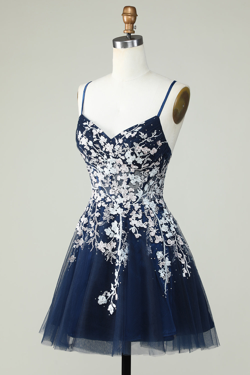 A Line Green Cute Corset Homecoming Dress With Appliques Short Party Dress