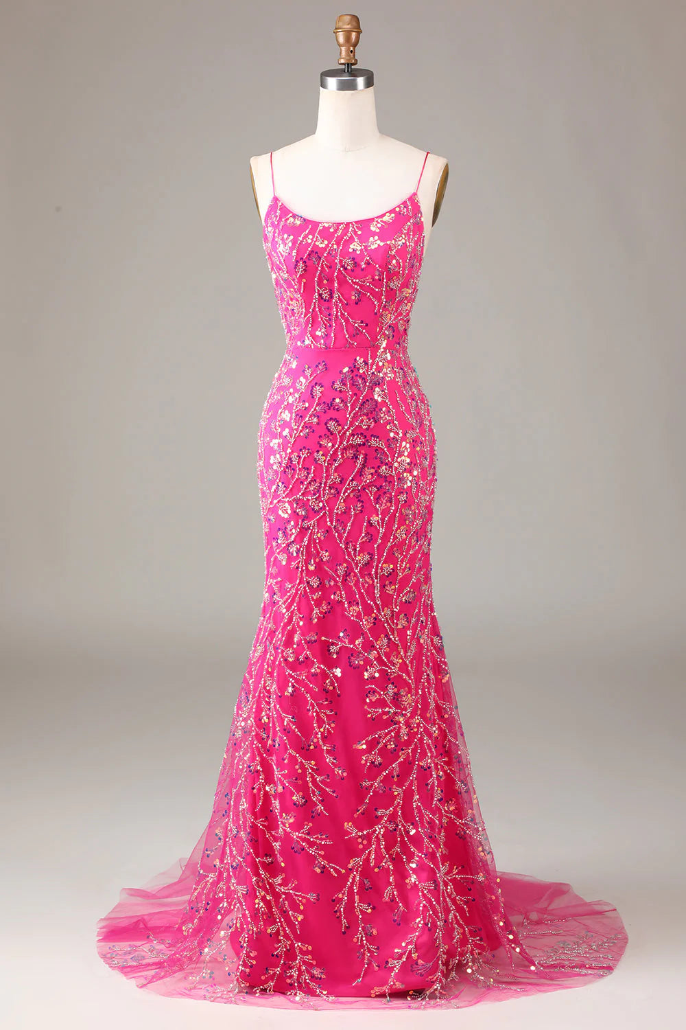 Mermaid Prom Dress with Backless Sparkly Long