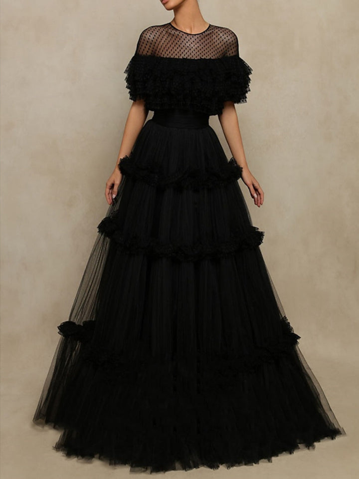 A-Line/Princess Sheer Neck Long Dresses Sexy Evening Dresses