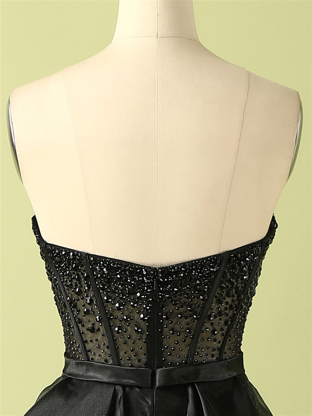 Ball-Gown Strapless Sleeveless Floor-Length Beaded Evening Dress Sexy