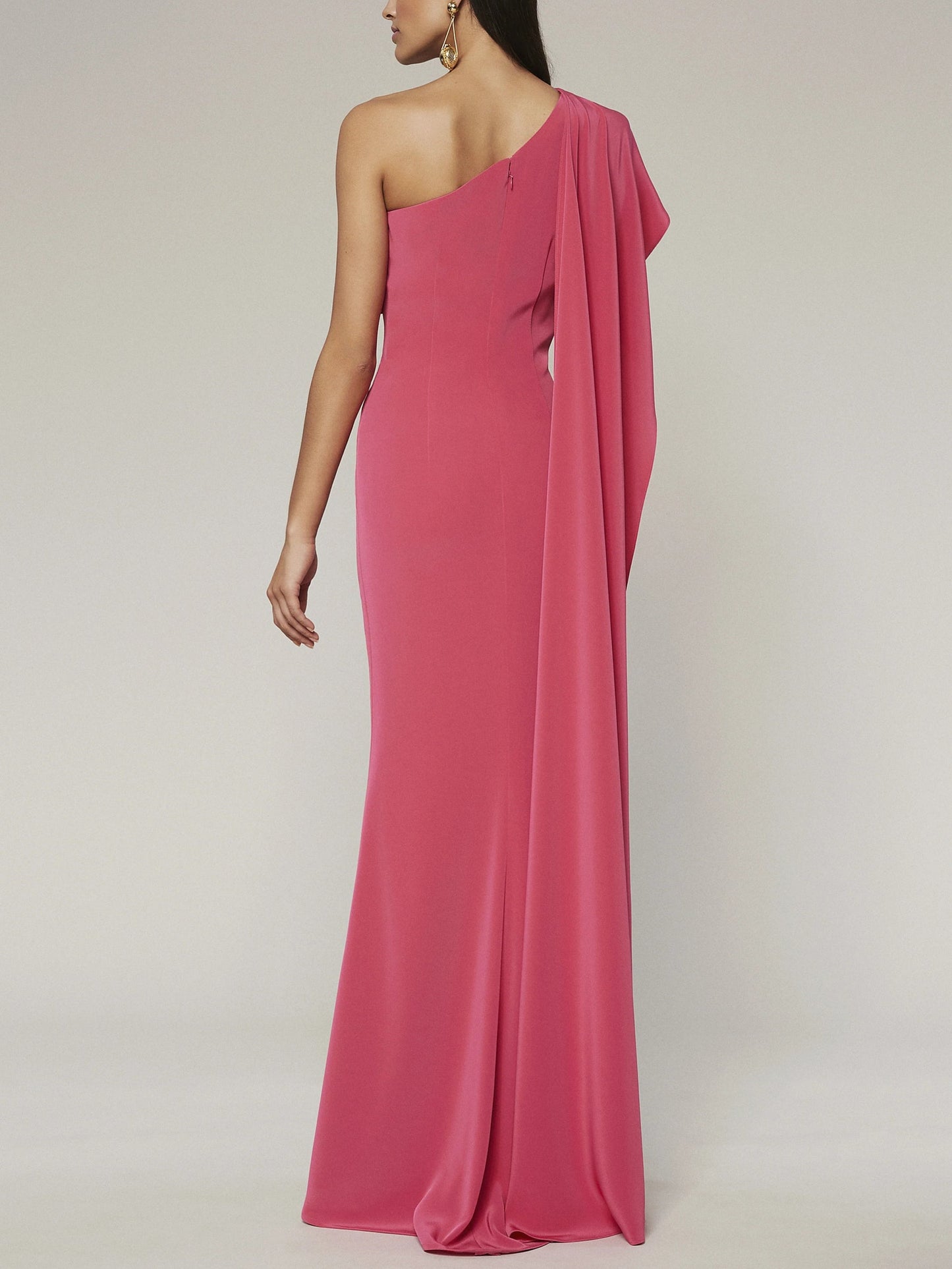 Sheath/Column One-Shoulder Sleeveless Floor-Length Evening Dress With Watteau Train Sexy