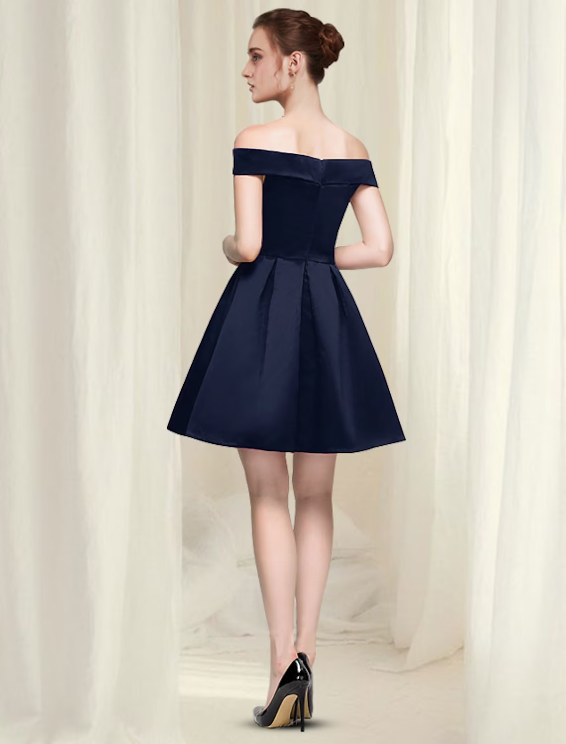A-Line Cocktail Dresses Reformation Amante Dress Homecoming Short / Mini Sleeveless Off Shoulder Satin