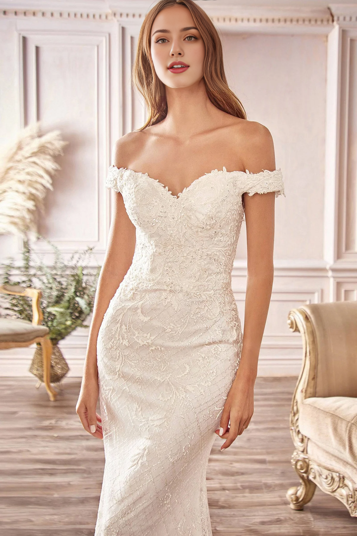 Off Shoulder Mermaid Wedding Dress Beautiful Sexy Long