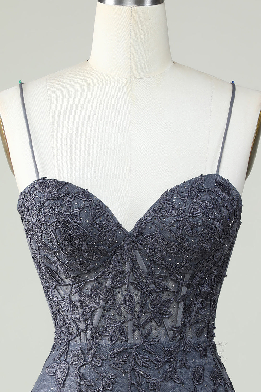 Spaghetti Straps Tight Homecoming Dress With Appliques Short