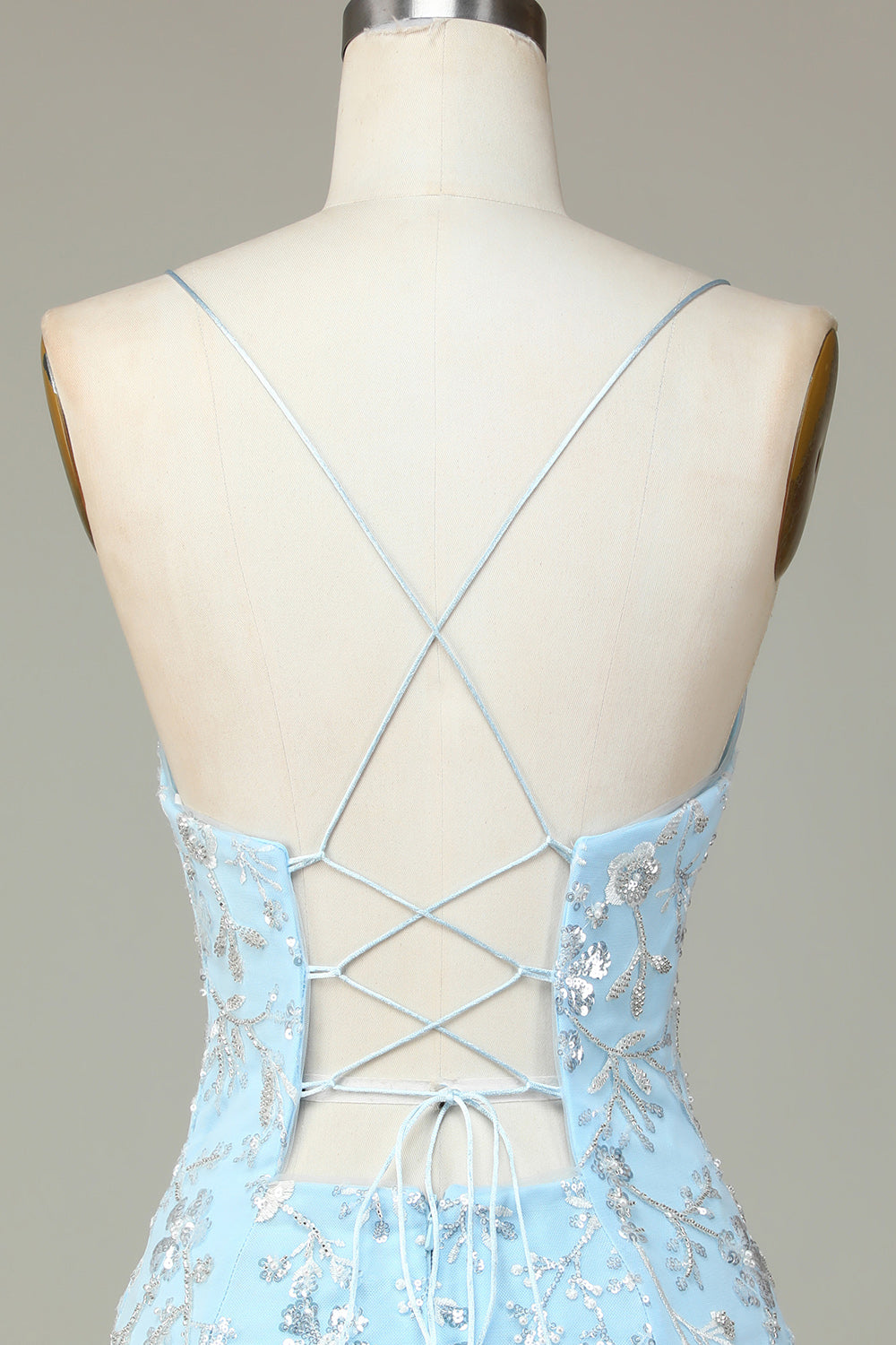 Sparkly Blue Sheath Sequins Beaded Flowers Tight Short Homecoming Dress Sexy