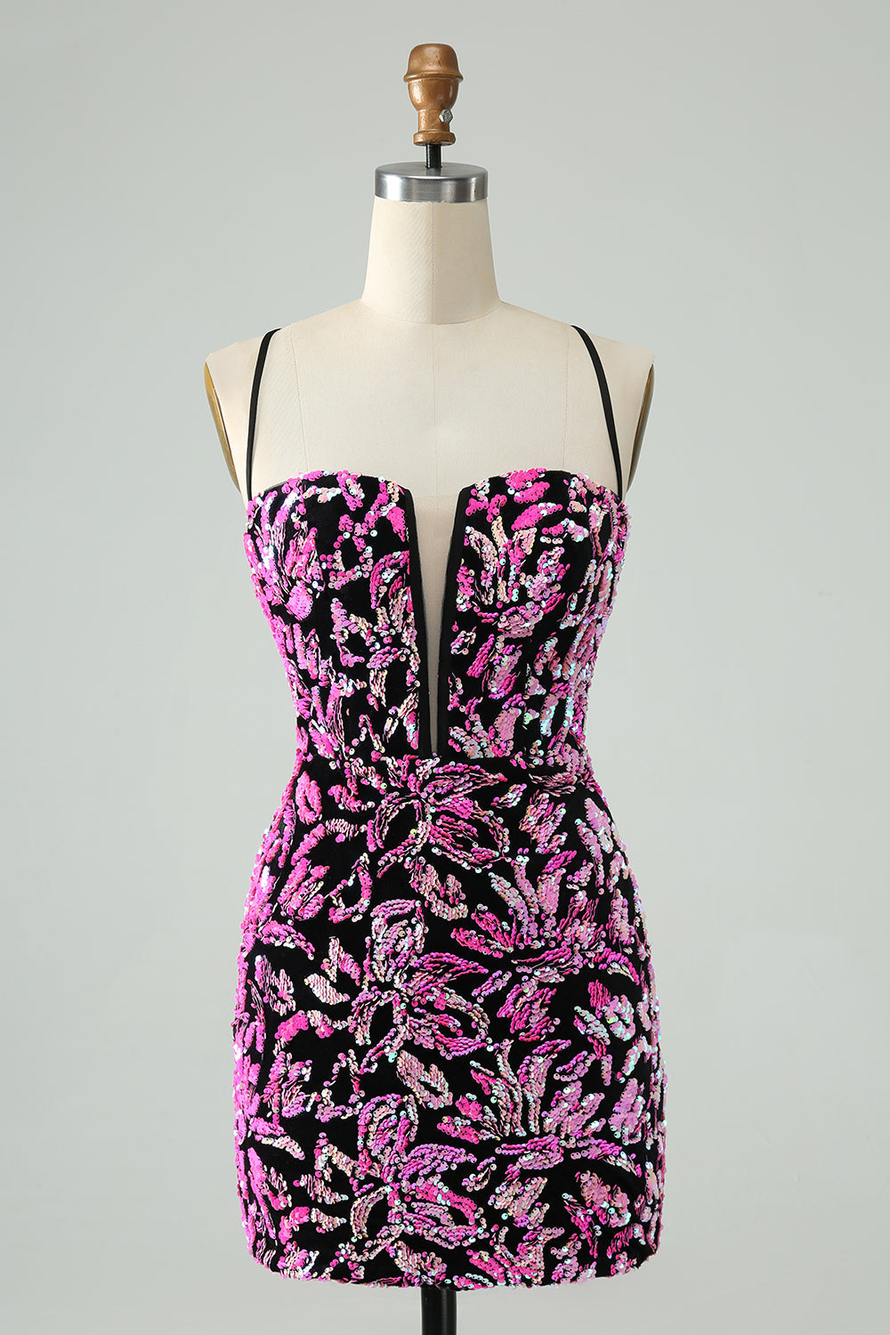 Pretty Green Black Bodycon Sparkly Sequin Short Homecoming Dress Sexy