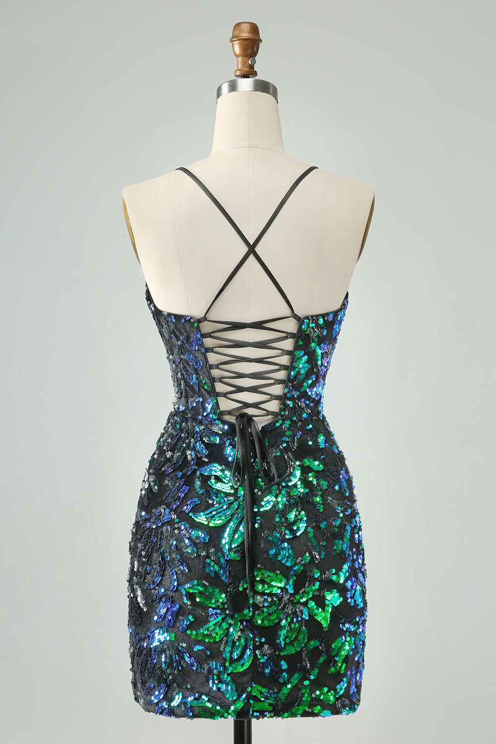 Pretty Green Black Bodycon Sparkly Sequin Short Homecoming Dress Sexy
