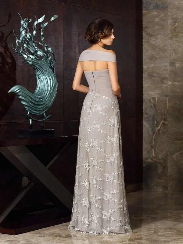 A-Line Princess Off-the-Shoulder Applique Sleeveless Chiffon Mother of the Bride Dresses