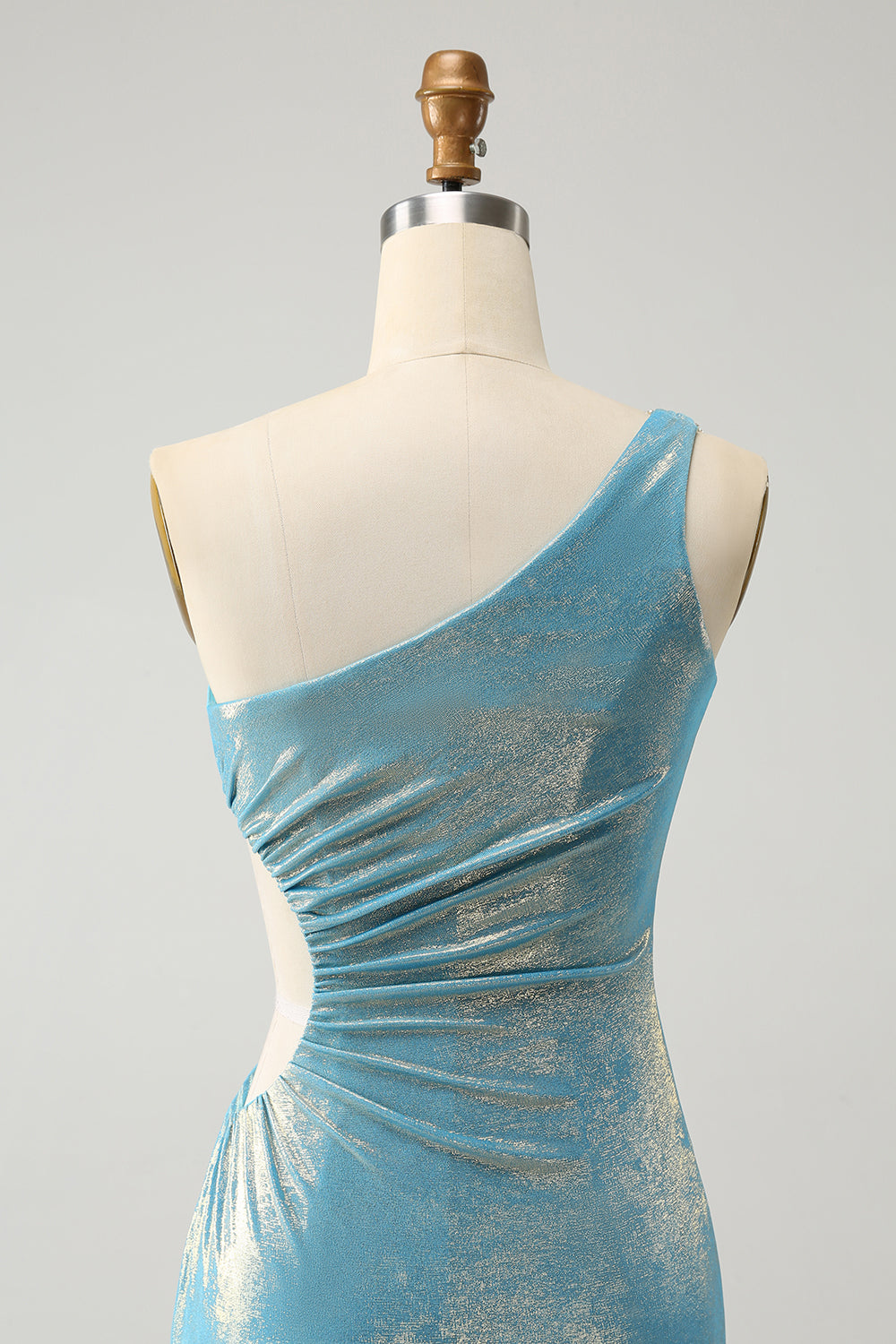 Sparkly Bodycon One Shoulder Hollow Out Pleated Short Homecoming Dress Sexy